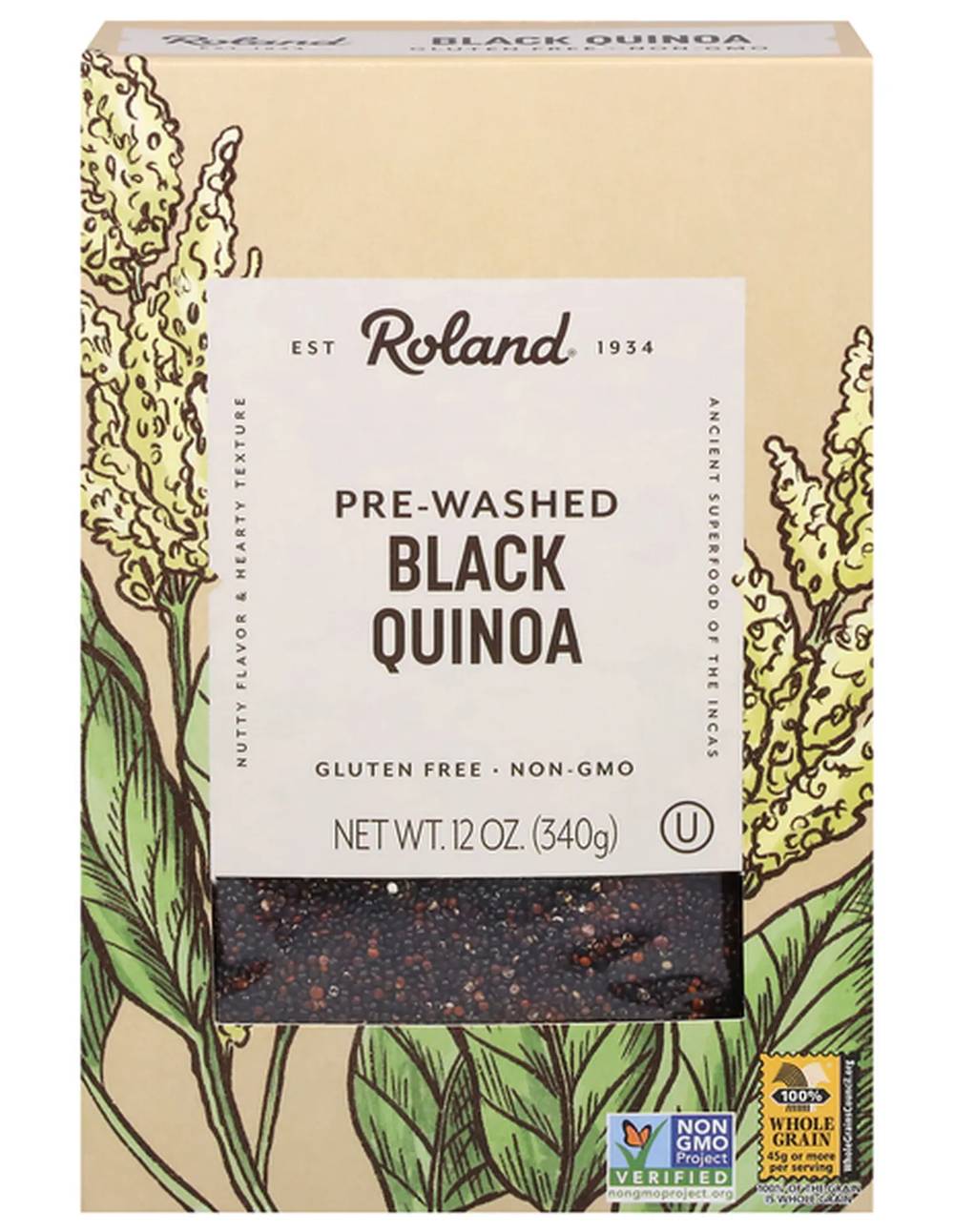 Roland Pre-Washed Black Quinoa 12 oz