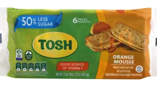 Tosh Orange Mousse Multigrain Sandwich Cookies 5.25 oz