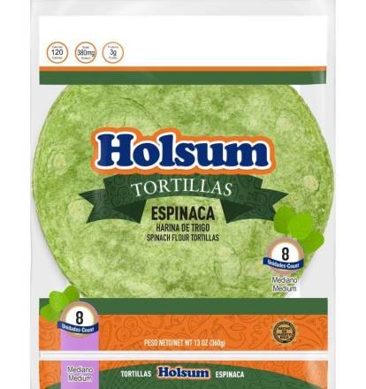 Holsum Tortillas Espinaca / Spinach Medium 13 oz