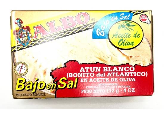 Albo Atún Blanco en Aceite de Oliva Low Salt 4 oz