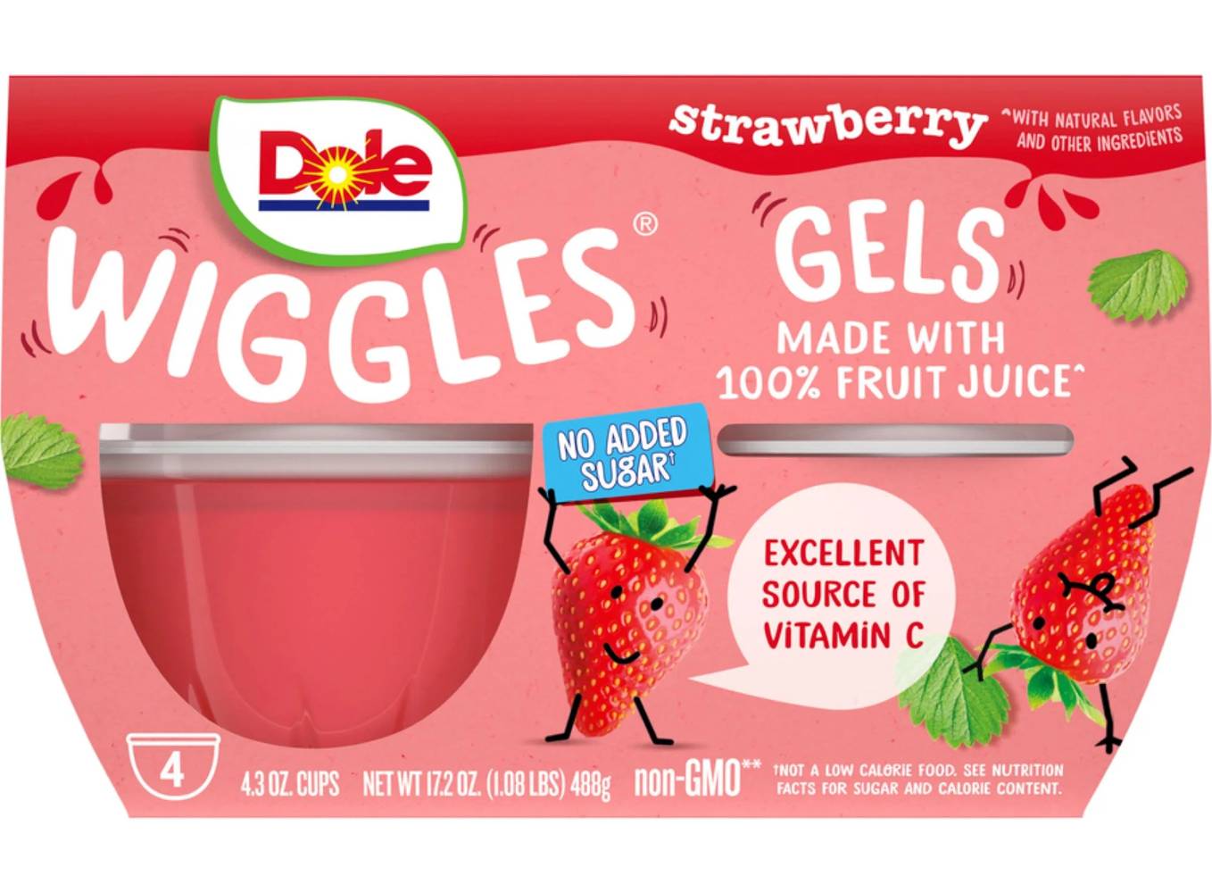 Dole Wiggles Strawberry Gels 4-4.3 oz