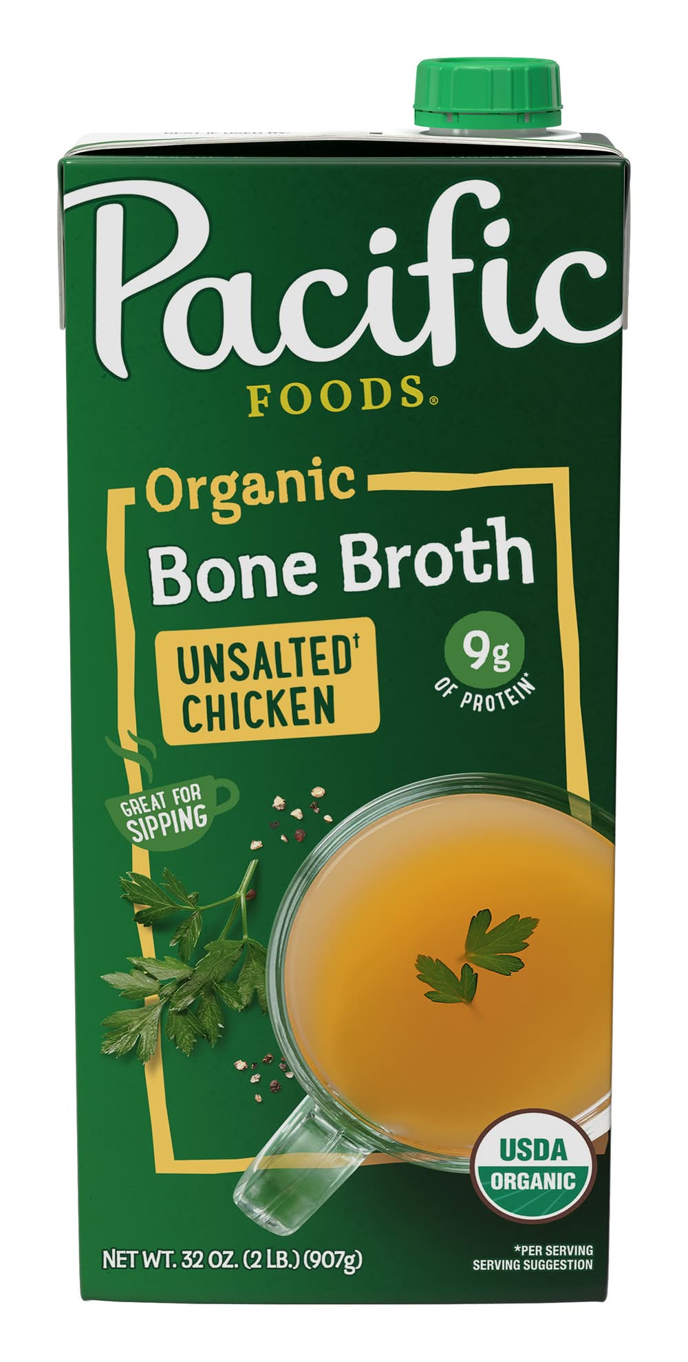 Pacific Foods Organic Bone Broth Chicken Unsalted 32 oz