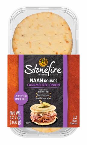 Stonefire Naan Rounds Caramelized Onions 12 ct
