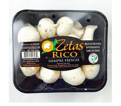 Setas Blancas / Button Mushrooms 8 oz