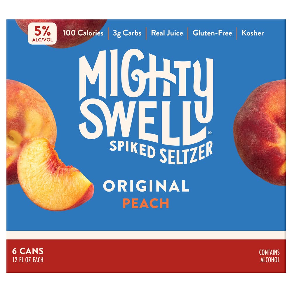 Mighty Swell Spiked Seltzer Peach 6-12 oz