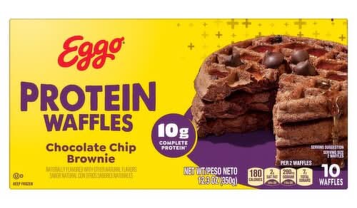 Eggo Protein Waffles Chocolate Chip Brownie 12.3 oz