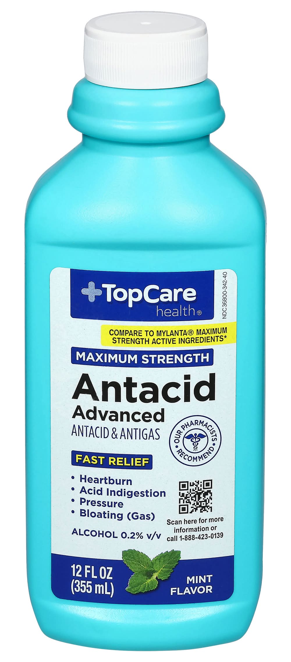 TopCare Maximum Strength Antacid Mint Flavor 12 oz