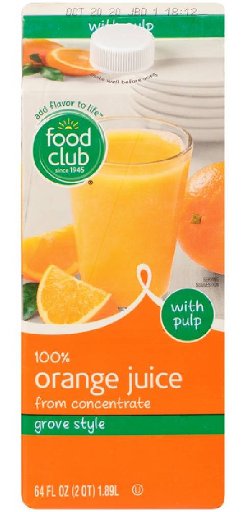 Food Club Orange Groove Style Juice 64 oz