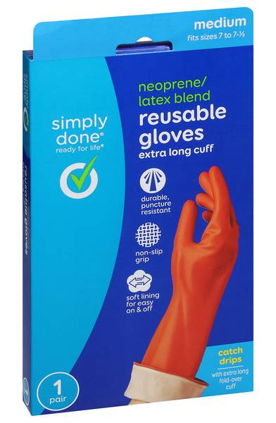 Simply Done Extra Long Cuff Gloves Medium Pair