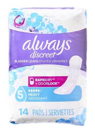 Always Discreet Heavy Pads Size 5 14 ct