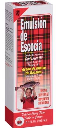 Emulsión de Escocia (Cod Liver Oil) Cherry Vitamin A D & E