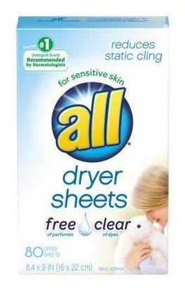 All Free & Clear Dryer Sheets 80 ct