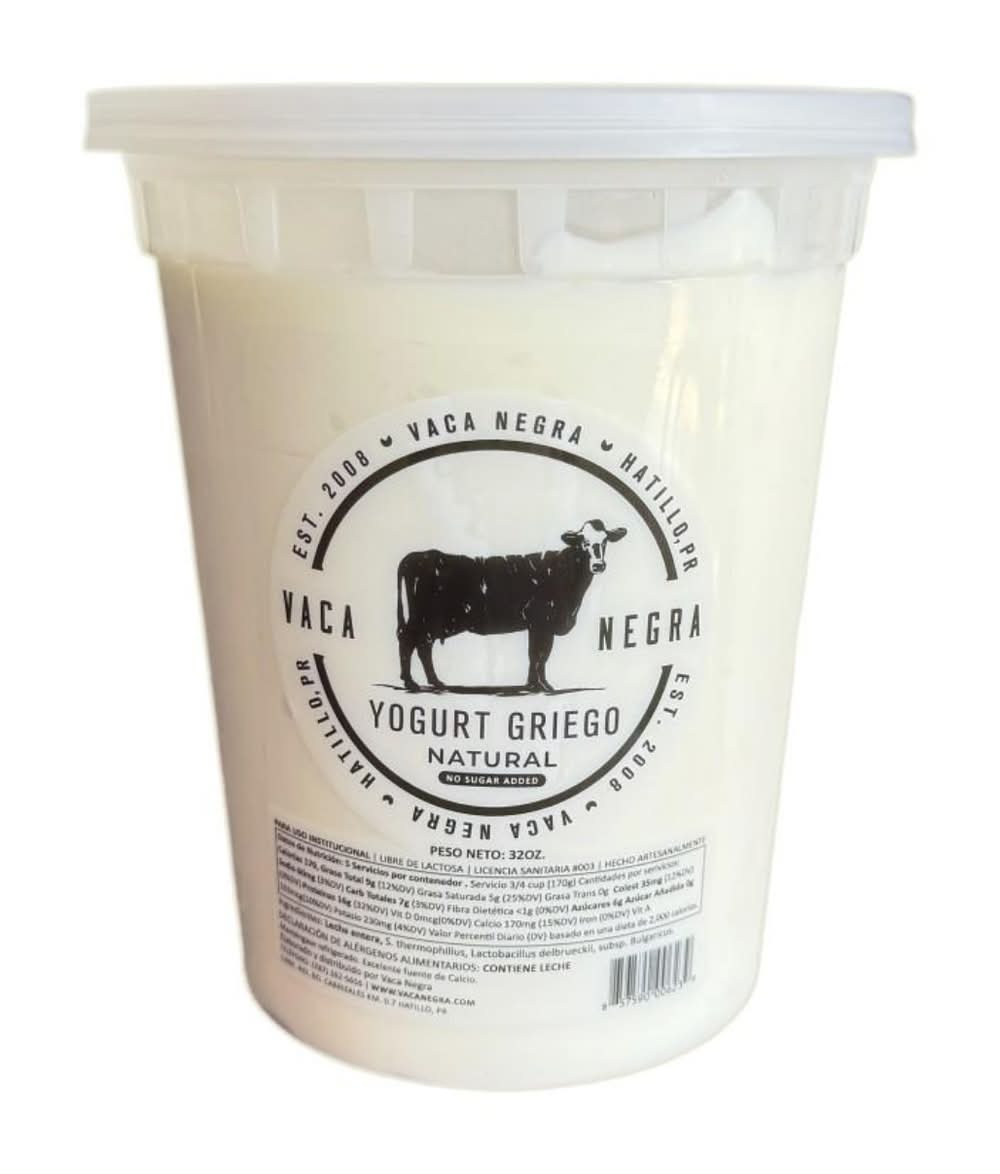 Vaca Negra Yogurt Griego Natural 32 oz