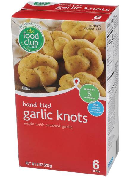 Food Club Hand Tied Garlic Knots 6 ct