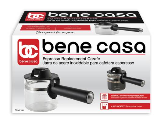 Bene Casa Replacement Carafe for 4-cup Espresso Makers