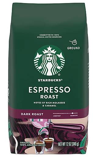 Starbucks Espresso Dark Roast Ground Coffee 12 oz