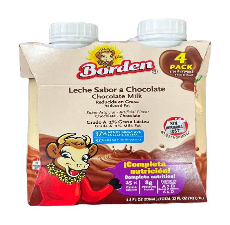 Borden Leche Sabor a Chocolate Reducida en Grasa 4-8 oz