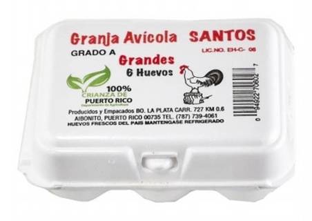 Granja Avicola Santos Huevos Grandes 6 ct