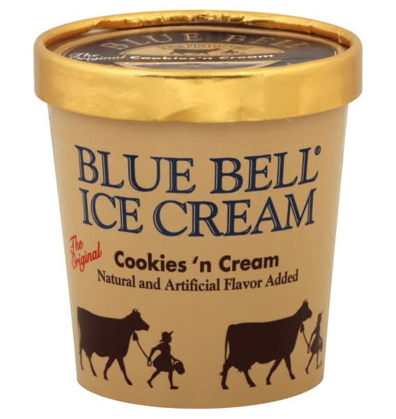 Blue Bell Ice Cream Cookies and Cream Cone 16 oz