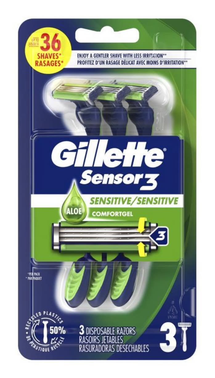Gillette Sensor 3 Sensitive Disposable Razors 3 ct