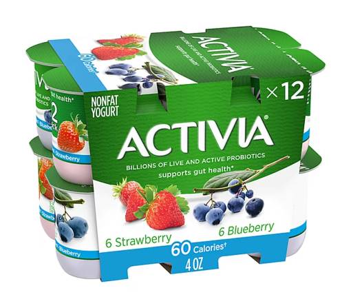 Activia Strawberry-Blueberry 60 Calories 12-4 oz