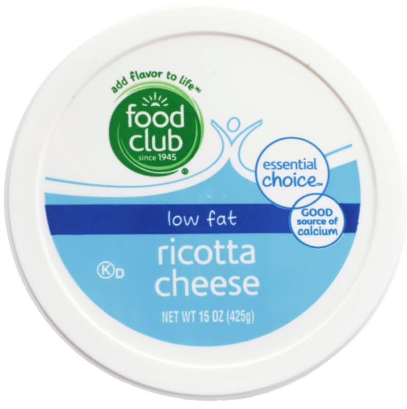 Food Club Low Fat Ricotta Cheese 15 oz