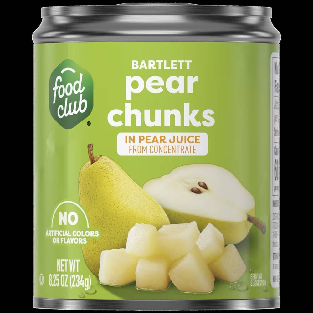 Food Club Pear Chunks in Pear Juice 8.25 oz
