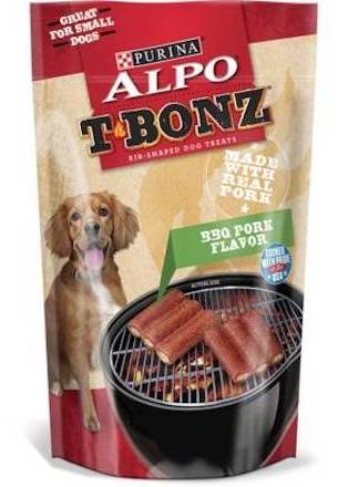 Purina Alpo T Bonz Rib-Shaped Dog Treats BBQ Pork Flavor 
