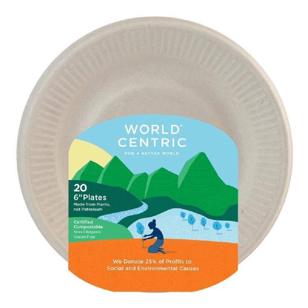 World Centric Plates Fiber Ripple Edge 20 ct