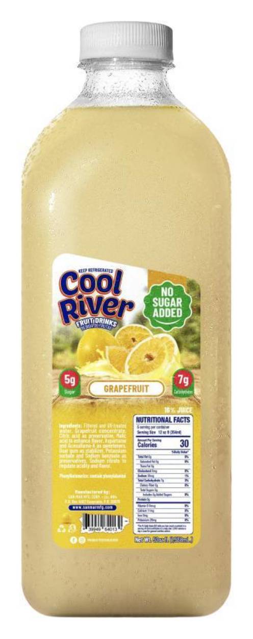 Cool River Bebida de Toronja Sin Azúcar Ańadida 52 oz