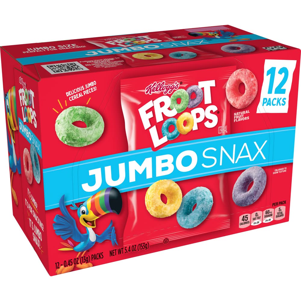 Froot Loops Jumbo Snax 12-0.45 oz