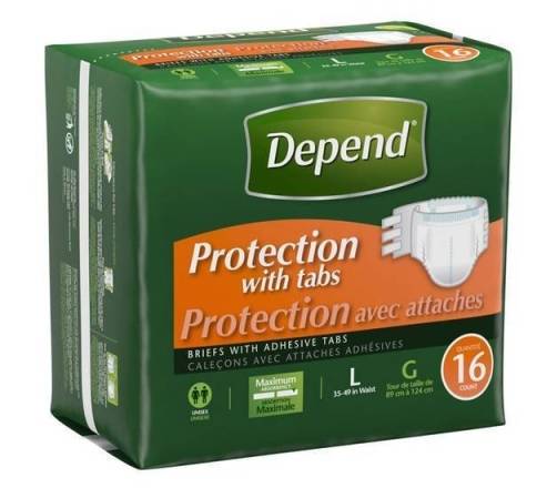 Depend Protection with Tabs Large 16 ct
