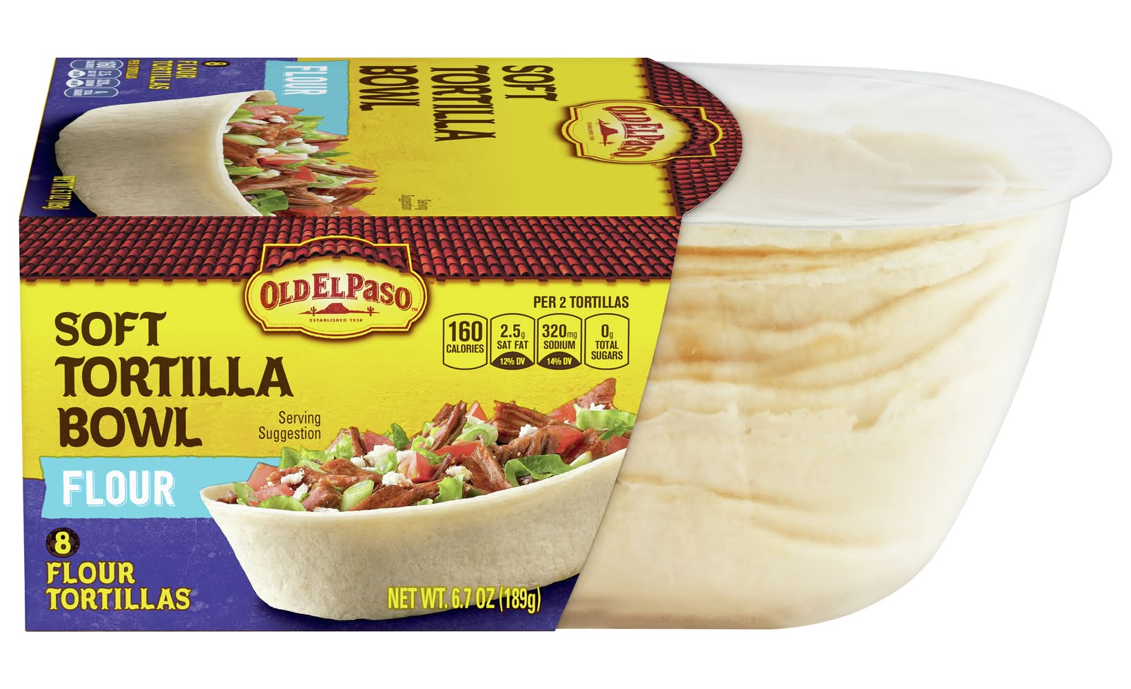 Old El Paso Soft Tortilla Bowl - Flour 8 ct
