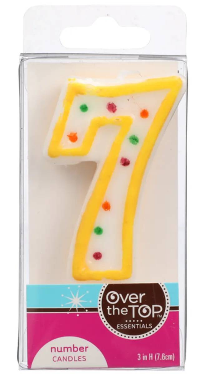 Over The Top Number Candle 7