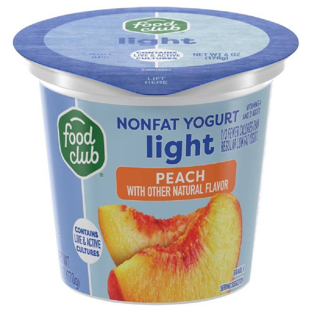 Food Club Peach Yogurt Light 6 oz