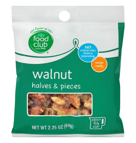 Food Club Walnut Halves & Pieces 2.25 oz