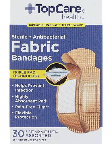 Top Care Anti-Bacterial Fabric Bandages 30 ct