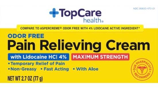 Top Care Odor Free Pain Relieving Cream 2.7 oz