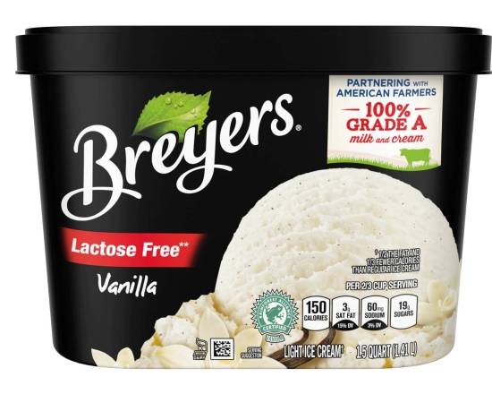 Breyer’s Lactose Free Vanilla Ice Cream 1.5 quart