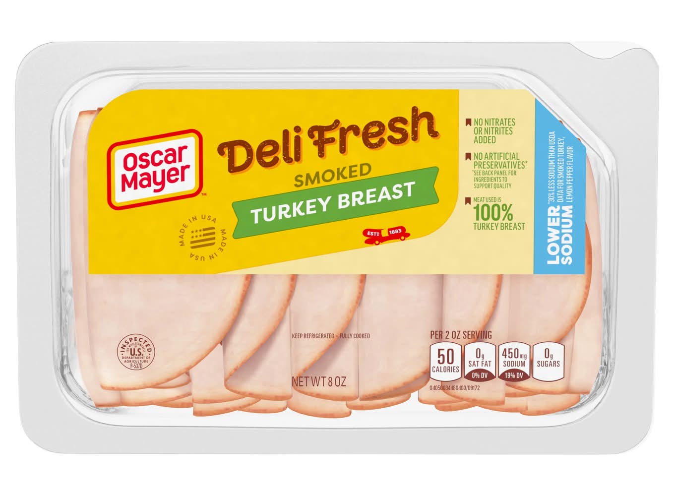 Oscar Mayer Deli Fresh Smoked Turkey Breast Lower Sodium 8 oz