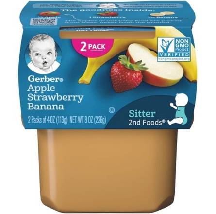 Gerber Apple Strawberry and Banana for Sitter 2-4 oz