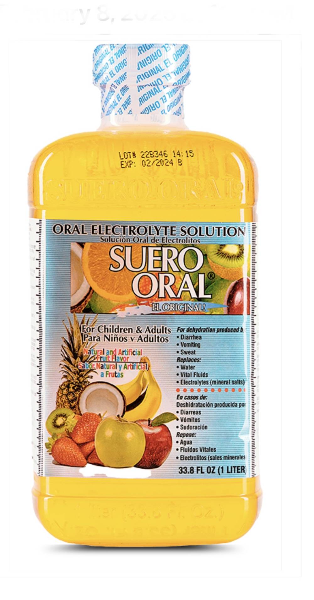 Suero Oral Electrolyte Solution Mixed Fruits 33.8 oz