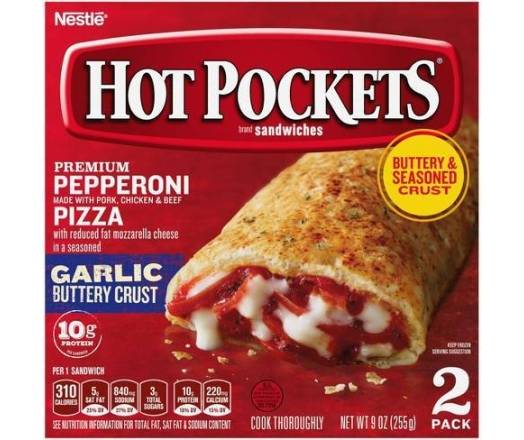 Hot Pockets Pepperoni Pizza with Garlic Buttery Crust 9 oz