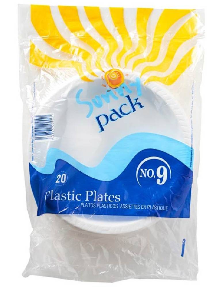 Sunny Pack Plastic Plates 20 ct - 9 in