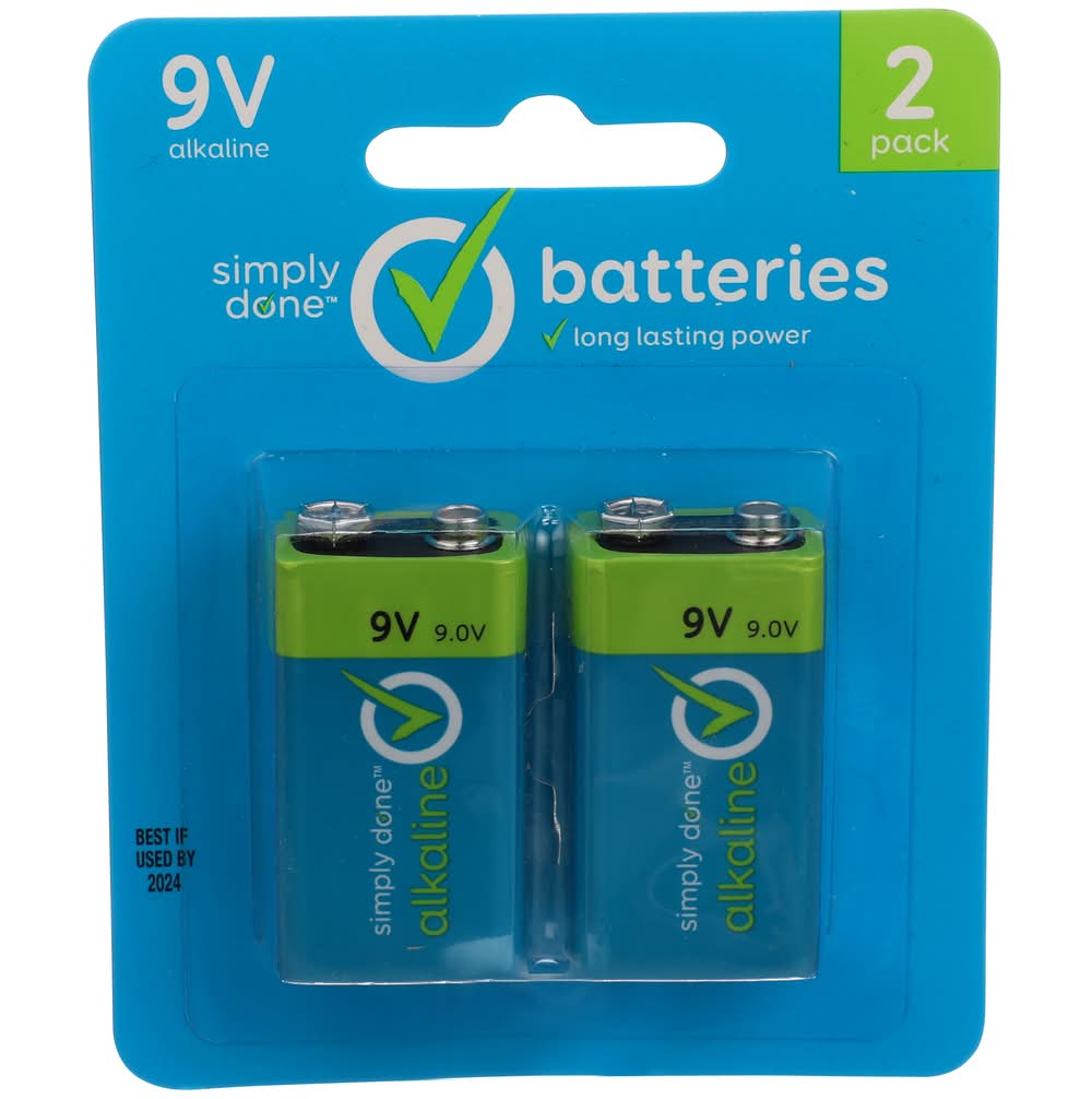 Simply Done 9V Batteries 2 ct