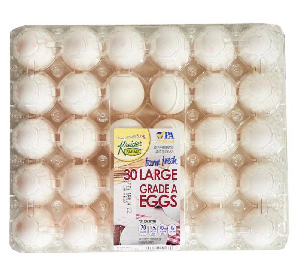 Kreider Farms Grade A Eggs Large 30 ct