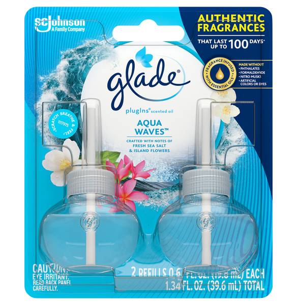 Glade Plug-Ins Scented Oil Refills Aqua Waves 2 ct