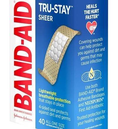 Band-Aid Tru-Stay Sheer Bandages All-One-Size 40 ct