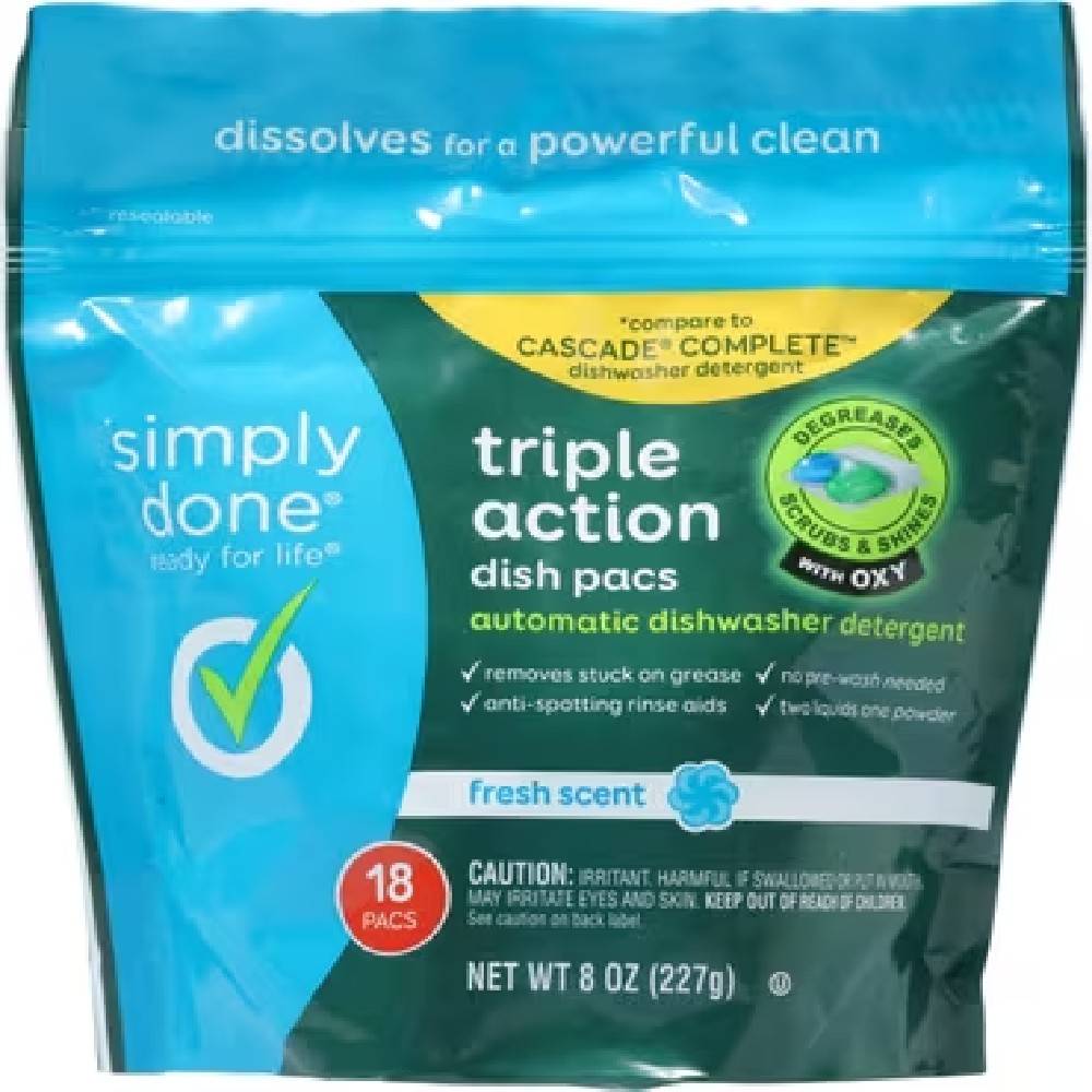 Simply Done Triple Action Dish Pacs 18 ct