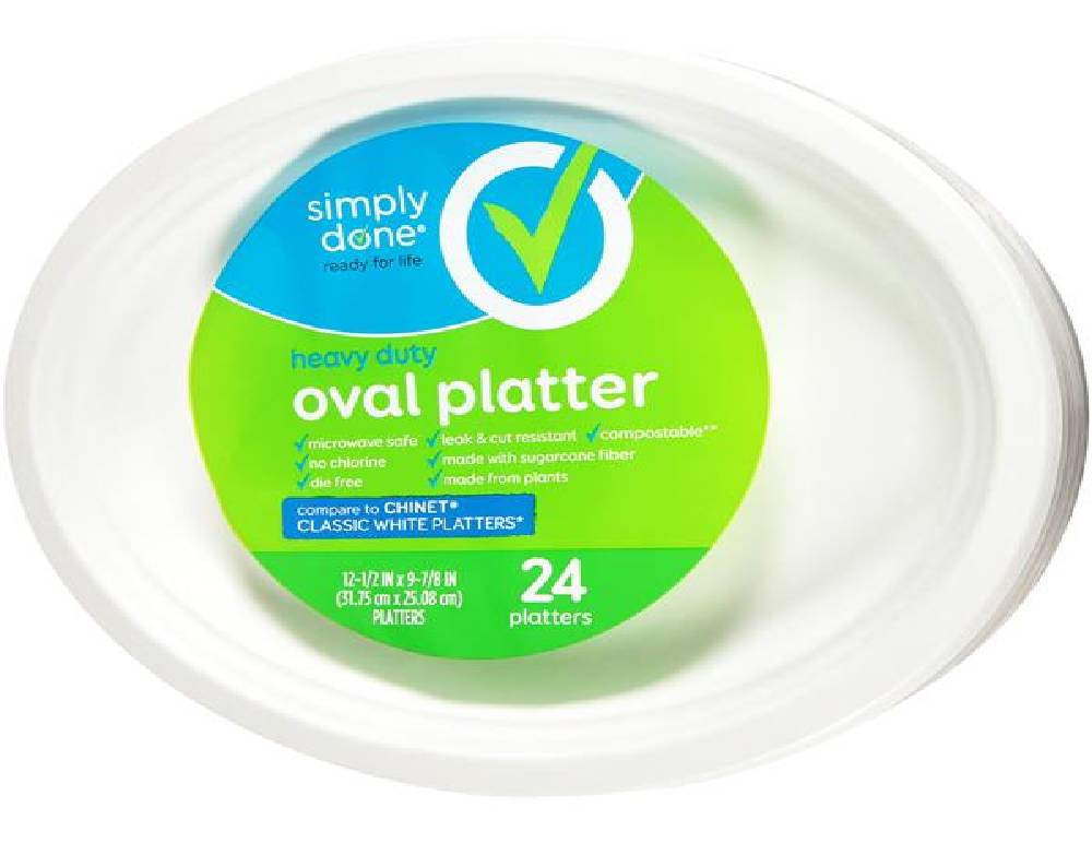 Simply Done Heavy Duty Oval Platter 24 ct
